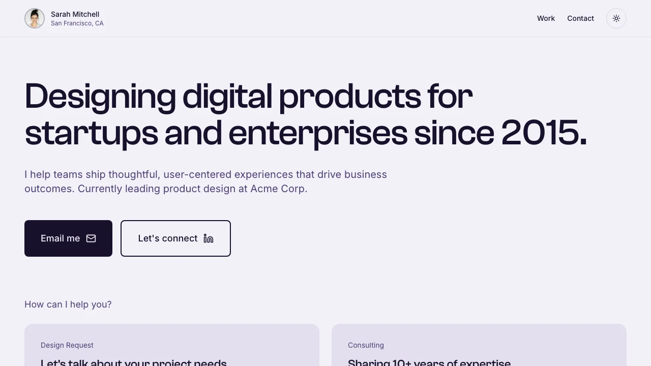 Screenshot of Case Study Portfolio